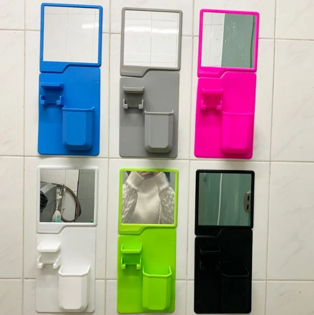 Silicone Bathroom Mirror With Toothbrush Holder