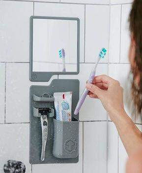 Silicone Mirror Gift Set Toothbrush Holder