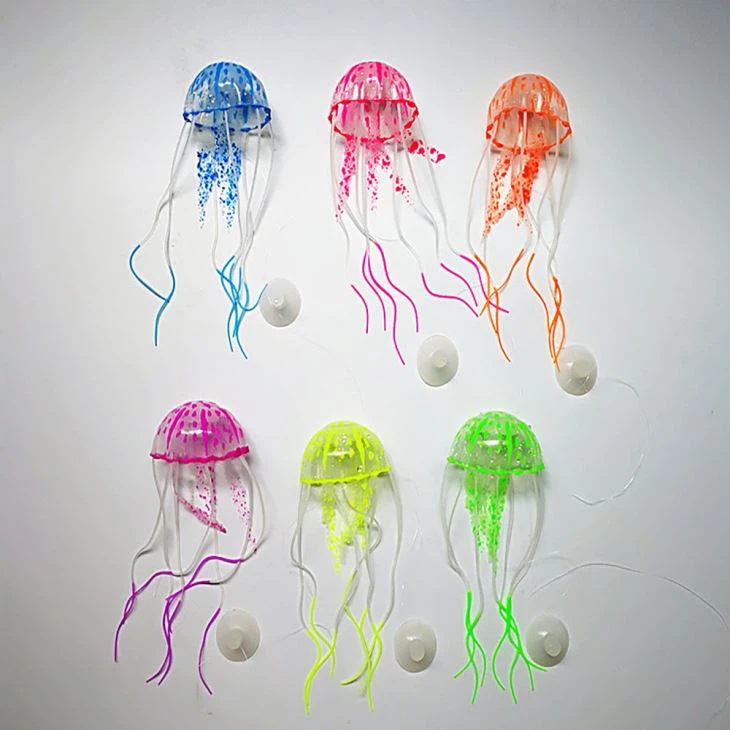 Silicone Rubber Simulation Jellyfish Decoration For Fish Tank