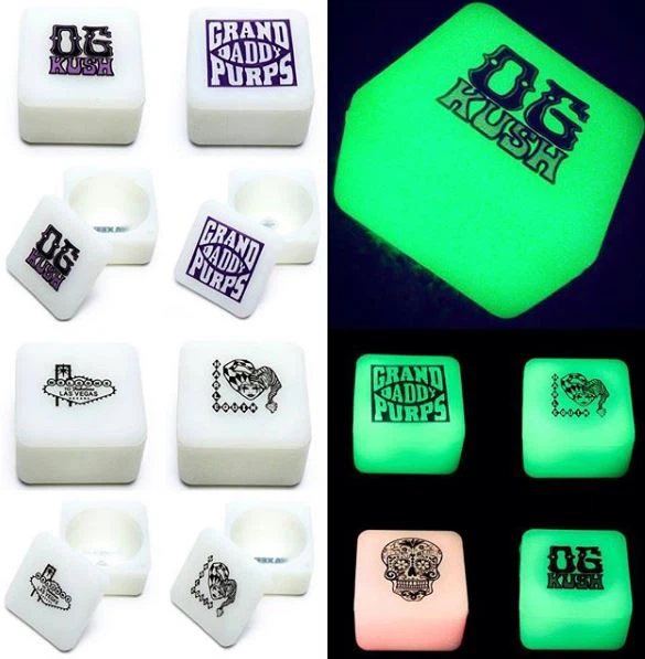 Brendirani logo 37ML luminous Silikonski Dab kontejneri držač ulja staklenke