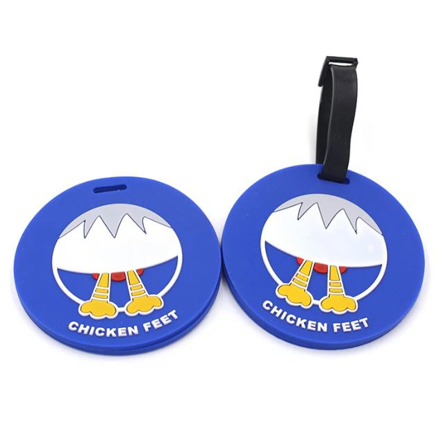 Round 3D Embossed Style Silicone PVC Luggage Tag