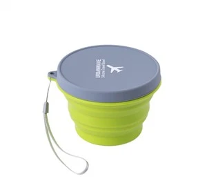 Prijenosni silikonski sklopivi kup Baby Feeding Bowl Collapsible Snack With Lid